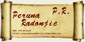 Peruna Radonjić vizit kartica